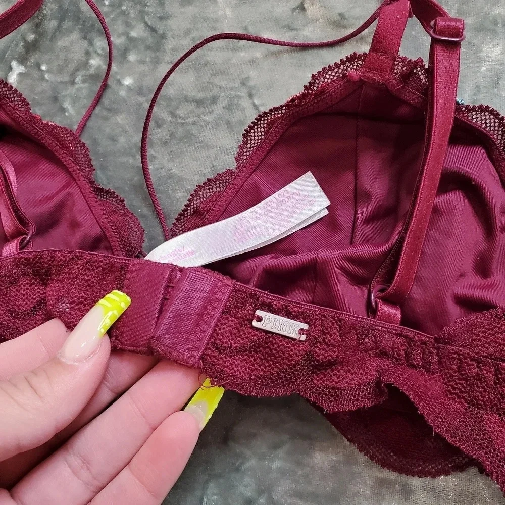 Pink By‎ Victoria's Secret Red Lace Bralette
